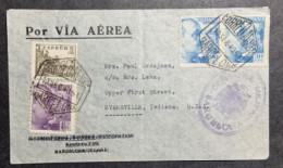 ESPAÑA SPAIN BARCELONA A USA AEREA 1940 SELLO 4 PTS SANCEZ TODA CENSURADA - Cartas & Documentos