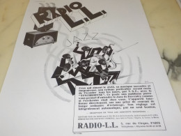 ANCIENNE PUBLICITE LE JAZZ AVEC  RADIO LL 1930 - Altri & Non Classificati