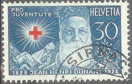 Schweiz Suisse Pro Juventute 1928: Henri Dunant Zu WI 48 Mi 232 Yv 234 Mit Stempel SIRNACH (Zumstein CHF 12.50) - Gebruikt