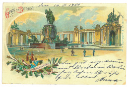 GER 60 - 16846 BERLIN, Litho, Germany - Old Postcard - Used - 1901 - Porta Di Brandeburgo