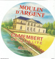 TD / Cheese Label Etiquette Ancienne Fromage MOULIN D'ARGENT CAMEMBERT - Autres & Non Classés