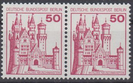 Berlin Mi.Nr.536A+536A - Burgen Und Schlösser - Schloß Neuschwanstein - Waagerechtes Paar - Postfrisch - Nuovi
