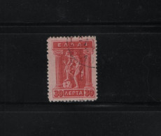 GREECE 1913 GREEK ADMIN READING UP CARMIN 30 LEPTA USED STAMP    HELLAS No 296 AND VALUE EURO 110.00 - Oblitérés