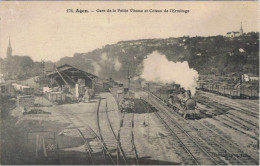 Cpa..47..AGEN..LOT ET GARONNE..GARE DE LA PETITE VITESSE..TRAINS..LOCOMOTIVES..WAGONS - Agen