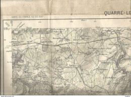 TD / Carte Geographique QUARRE LES TOMBES Quarré-les-tombes MILLERY MONTLAY MAGNY QUARRE - Carte Topografiche