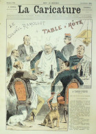 La Caricature 1883 N°198 Colonet Ramollot à Table D'hôte The Turf Sorel Ville Rose Grafoum Trock - Tijdschriften - Voor 1900