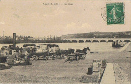 Cpa..47..AGEN..LOT ET GARONNE..LES QUAIS..DECHARGEMENT DU BATEAU A VAPEUR - Agen