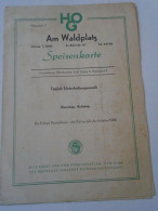 D202242 Menu, Menü-Karte Speisenkarte  HO-Gaststätte Am Waldplatz  LEIPZIG  -DDR Germany   1954 - Menú