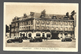 Chartres Grand Hotel De France Et L' Etape Fleurie Car Auto Oldtimer Eure Et Loir France Htje - Chartres