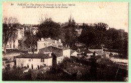 33 - B28820CPA - BAZAS - Vue Plongeante Rue Saint Martin Et Promenade De La Brêche - Très Bon état - GIRONDE - Bazas