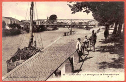 33 - B27791CPA - LIBOURNE - La Dordogne Et Le Pont Métallique  - Gabarre - Très Bon état - GIRONDE - Libourne