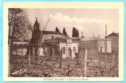 33 - B27734CPA - DONZAC - L' Eglise Et La Mairie - Très Bon état - GIRONDE - Autres & Non Classés