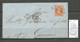 France - Lettre Yvert 31 - Nice Pour Genes - Italie - FRANCIA VIA DI MARE - 1868 - Posta Marittima