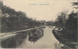 Cpa..47..AGEN..LOT ET GARONNE..CANAL DU MIDI..GABARE OU COUTRILLON CHARGEE DE BARRIQUES....PENICHE..HALAGE. - Agen