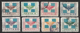 EPIRUS Autonomous 1914 Issue Of The Hellenic Flag With Double-headed Eagle Complete Used Set Vl. 9 / 16 - North Epirus