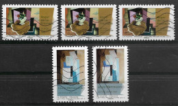 France 2012  Oblitéré Autoadhésif  N°700 ( 3 Exemplaires )  N° 704 ( 2 Exemplaires )   Peintures Du XX°  " Le Cubisme " - Used Stamps