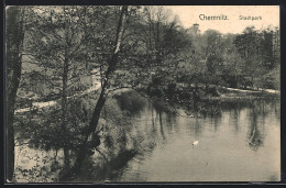 AK Chemnitz, Stadtpark Mit Teich Und Schwan  - Chemnitz