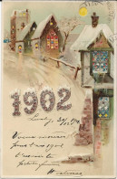 2810 - Carte Lumineuse - Bonne Année 1902 " En Relief" - Nieuwjaar