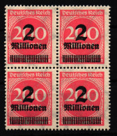 Deutsches Reich 309APc Postfrisch 4er Block, Tiefst Geprüft Infla Berlin #HI695 - Autres & Non Classés