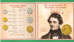 Österreich 2001 Set Coin Austria Ultima Serie In Scellini Schilling-Münzen Johann Nestroy  2001 - Autriche