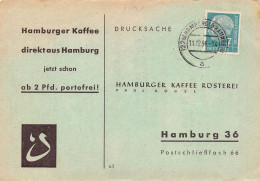 DRUCKSACHE - Bestellkarte, Hamburger Kaffee Gelaufen 1956 - Storia Postale