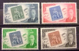 BARBADOS 1952 - CENTENARIO DEL PRIMER SELLO - YVERT 208/211** - Stamps On Stamps