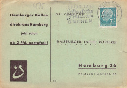 DRUCKSACHE - Bestellkarte, Hamburger Kaffee Gelaufen 1956 - Cartas & Documentos