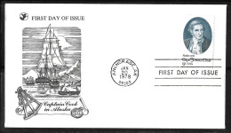 123-Y&T PO1186 Etats Unis James Cook Sur Pli Illustré FDC Du 20.1.1978 Anchorage - Cook En ALASKA. - Antarctische Expedities