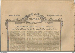 TH / Rare Journal BULLETIN DES ARMEES CITATIONS N°203 WW1 16 Pages MILITAIRES Citation 1914 1918 Guerre Bléssés - Allgemeine Literatur