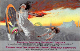 CPA Publicité Publicitaire Réclame Non Circulé Loterie Nationale Italie Italia Femme Woman - Publicité