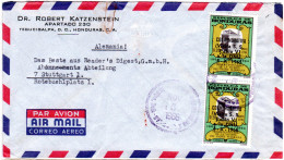 Honduras 1966, MeF Paar 20 C. Besuch Papst Paul VI B. D. UN Auf Luftpost Brief - Honduras