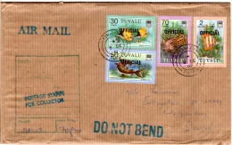 Tuvalu 1981, 4 Officials Fische Auf Luftpost Brief V. Funafuti N. Schweden. - Autres - Océanie