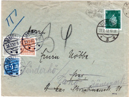 DR 1932, 8 Pf. Auf Brief V. Flensburg N. Sönderhö M. 3 Dänemark Portomarken - Cartas & Documentos