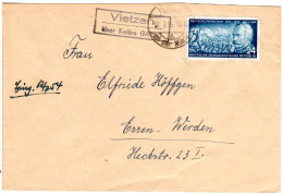 DDR 1954, Landpost Stpl. VIETZEN über Kalbe Auf Brief M. 24 Pf. - Briefe U. Dokumente