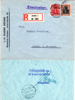 DR 1915, 10+30 Pf. Germania Auf Einschreiben Brief M. Dresden Zensur N. Norwegen - Storia Postale