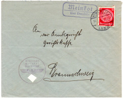 DR 1938, Landpoststpl. MEINKOT über Vorsfelde Auf Brief M. 12 Pf. - Storia Postale