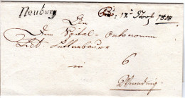 Bayern 1808, Schreibschrift-L1 Neuburg Auf Porto Brief Nach Wemding - Vorphilatelie