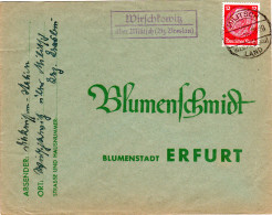 DR 1934, Landpost Stpl. WIRSCHKOWITZ über Militsch (Breslau) Auf Brief M. 12 Pf - Storia Postale