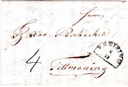 Bayern 1846, HKS FREiSING Auf Porto Brief N. Tittmoning - Prephilately