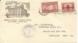 Costa Rica 1941, 5/13+10 C. Auf Hotel Brief V. San José M. Cartero 6 -Stpl. - Costa Rica