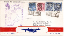 Brasilien 1941, 4 Marken Auf Erstflug Brief Belem - Leopoldville Congo - Autres & Non Classés