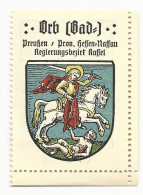 Bad Orb, Stadtwappen M. St. Martin Zu Pferd, Schöne Sammel Farb-Vignette - Altri & Non Classificati