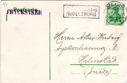 DR 1905, R2 Postbriefkasten RUDELSBURG Auf AK M. Stpl. Bad Kösen - Lettres & Documents