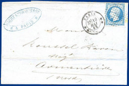 Frankreich 1862, Paris, Stempel Cercle De Points Auf Brief M. 20 C. #S448 - Andere & Zonder Classificatie