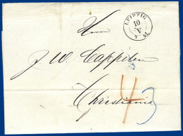 Sachsen 1861, Porto Brief V. Leipzig Nach Norwegen. #S330 - Saxe
