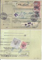 DR 1915, Paketkte. V. Neusalz Oder M. Rücks. 2 Rumänien Steuermarken. #S489 - Covers & Documents