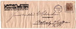 DR 1913, V. Berlin Gebr. 3 Pf. Germania Privat-Streifband Kaufhaus Des Westens - Covers & Documents