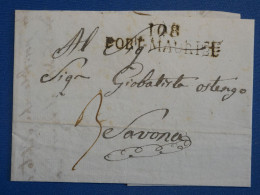 DN12 FRANCE  LETTRE  DEPART.CONQUIS 108 RR 1813 PORT MAURICE A SAVONA ITALIE   ++AFF. INTERESSANT++ - 1792-1815 : Departamentos Conquistados