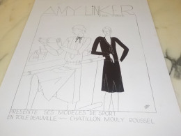 ANCIENNE PUBLICITE MODELE DE SPORT AMY LINKER 1929 - Reclame