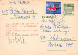 Ganzsache Gelaufen Von Großen Buseck Nach Tübingen 1971 - Postcards - Used